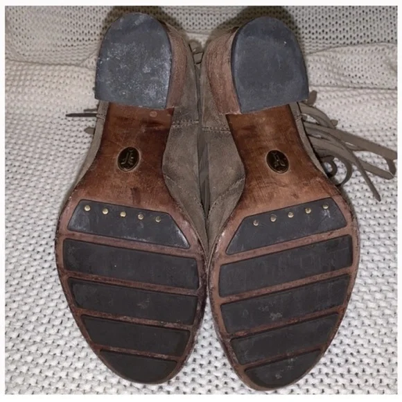 Fringe Ankle Boots in Brown Suede - Picture 5 of 5